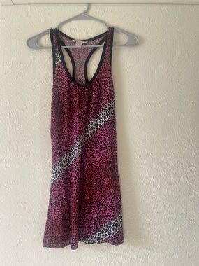 Pink Ombre Leopard Racerback Tank Top